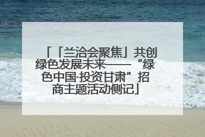 「兰洽会聚焦」共创绿色发展未来——“绿色中国·投资甘肃”招商主题活动侧记