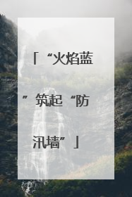 “火焰蓝”筑起“防汛墙”
