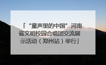“童声里的中国”河南省文明校园合唱团交流展示活动（郑州站）举行