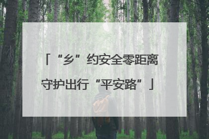“乡”约安全零距离 守护出行“平安路”