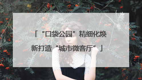 “口袋公园”精细化焕新打造“城市微客厅”