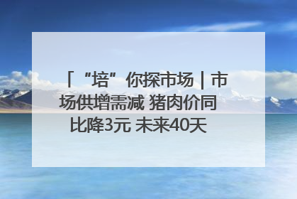 “培”你探市场｜市场供增需减 猪肉价同比降3元 未来40天便宜猪肉敞开吃