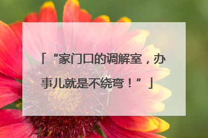 “家门口的调解室，办事儿就是不绕弯！”