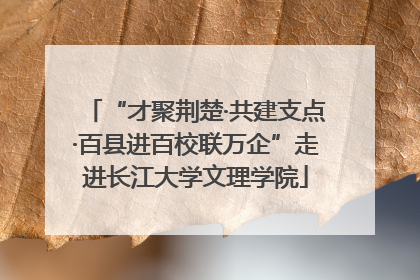“才聚荆楚·共建支点·百县进百校联万企”走进长江大学文理学院