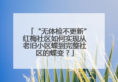 “无体检不更新”红梅社区如何实现从老旧小区蝶到完整社区的蝶变？
