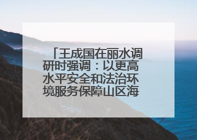 王成国在丽水调研时强调：以更高水平安全和法治环境服务保障山区海岛县高质量发展