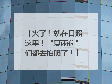 火了！就在日照这里！“夏雨荷”们都去拍照了！