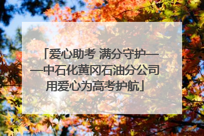 爱心助考 满分守护——中石化黄冈石油分公司用爱心为高考护航
