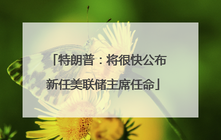 特朗普：将很快公布新任美联储主席任命