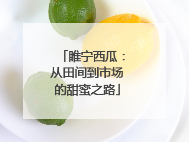 睢宁西瓜：从田间到市场的甜蜜之路