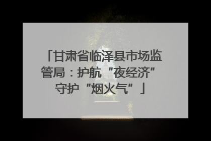 甘肃省临泽县市场监管局：护航“夜经济” 守护“烟火气”