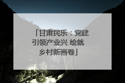 甘肃民乐：党建引领产业兴 绘就乡村新画卷