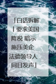 白话拆解丨要求美国降税 暗示施压美企 法德领导人同日发声