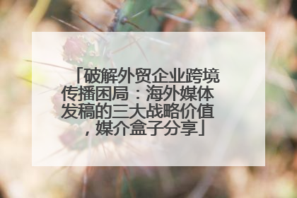 破解外贸企业跨境传播困局：海外媒体发稿的三大战略价值，媒介盒子分享