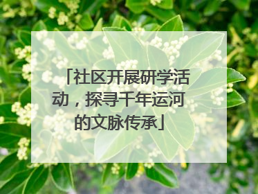 社区开展研学活动，探寻千年运河的文脉传承