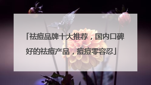 祛痘品牌十大推荐，国内口碑好的祛痘产品，痘痘零容忍