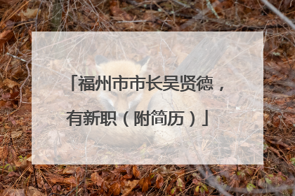 福州市市长吴贤德，有新职（附简历）