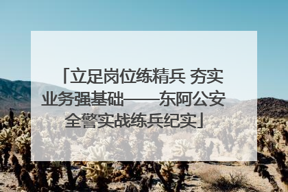 立足岗位练精兵 夯实业务强基础——东阿公安全警实战练兵纪实