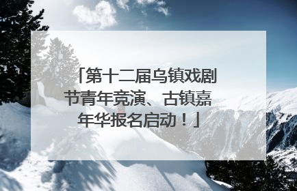 第十二届乌镇戏剧节青年竞演、古镇嘉年华报名启动！