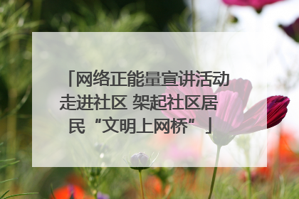 网络正能量宣讲活动走进社区 架起社区居民“文明上网桥”