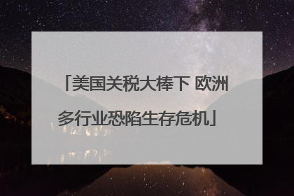 美国关税大棒下 欧洲多行业恐陷生存危机