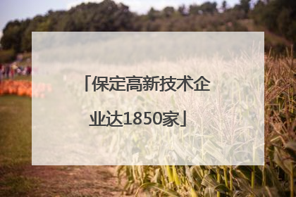 保定高新技术企业达1850家