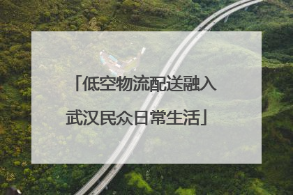 低空物流配送融入武汉民众日常生活