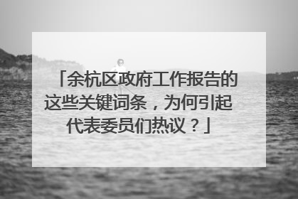 余杭区政府工作报告的这些关键词条，为何引起代表委员们热议？