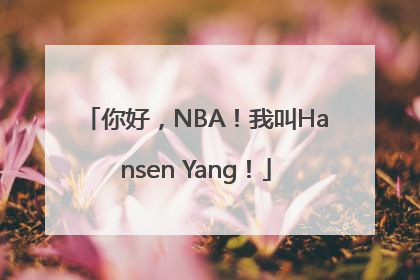 你好，NBA！我叫Hansen Yang！