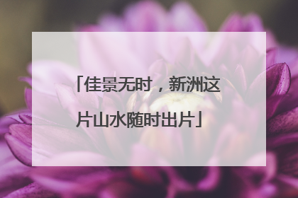 佳景无时，新洲这片山水随时出片
