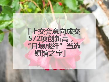 上交会意向成交572项创新高，“月壤成纤”当选镇馆之宝