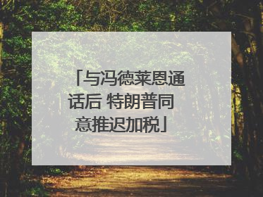与冯德莱恩通话后 特朗普同意推迟加税