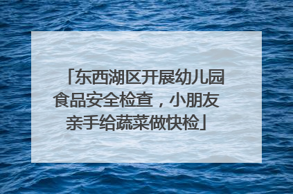 东西湖区开展幼儿园食品安全检查，小朋友亲手给蔬菜做快检