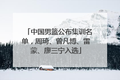 中国男篮公布集训名单，周琦、曾凡博、雷蒙、廖三宁入选
