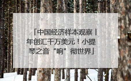 中国经济样本观察丨年创汇千万美元！小提琴之音“响”彻世界