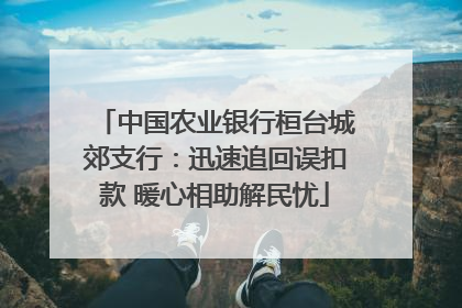 中国农业银行桓台城郊支行：迅速追回误扣款 暖心相助解民忧