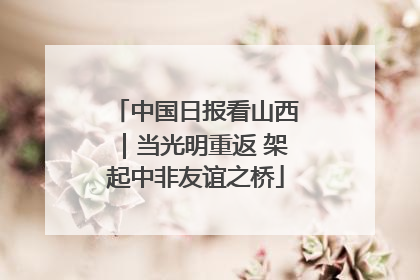 中国日报看山西｜当光明重返 架起中非友谊之桥