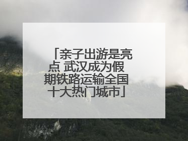 亲子出游是亮点 武汉成为假期铁路运输全国十大热门城市