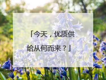 今天，优质供给从何而来？
