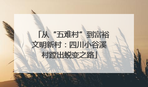 从“五难村”到富裕文明新村：四川小谷溪村蹚出蜕变之路