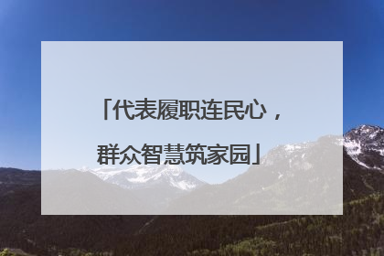 代表履职连民心，群众智慧筑家园