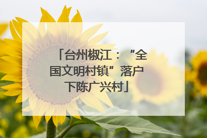 台州椒江：“全国文明村镇”落户下陈广兴村