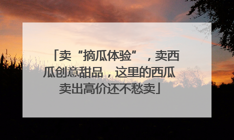 卖“摘瓜体验”，卖西瓜创意甜品，这里的西瓜卖出高价还不愁卖