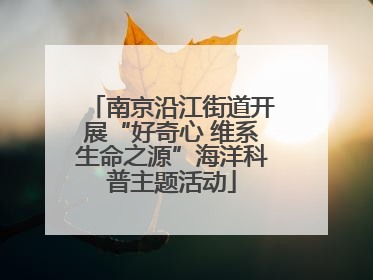 南京沿江街道开展“好奇心 维系生命之源”海洋科普主题活动