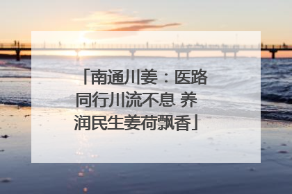 南通川姜:医路同行川流不息 养润民生姜荷飘香