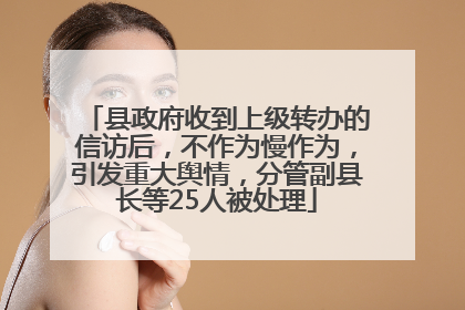 县政府收到上级转办的信访后，不作为慢作为，引发重大舆情，分管副县长等25人被处理