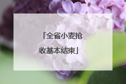 全省小麦抢收基本结束