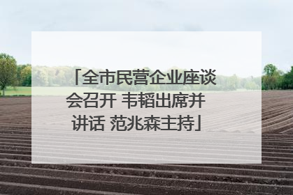 全市民营企业座谈会召开 韦韬出席并讲话 范兆森主持