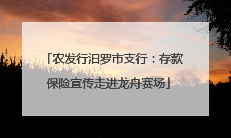 农发行汨罗市支行：存款保险宣传走进龙舟赛场