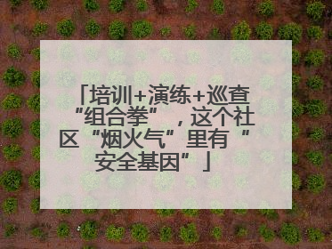 培训+演练+巡查“组合拳”，这个社区“烟火气”里有“安全基因”